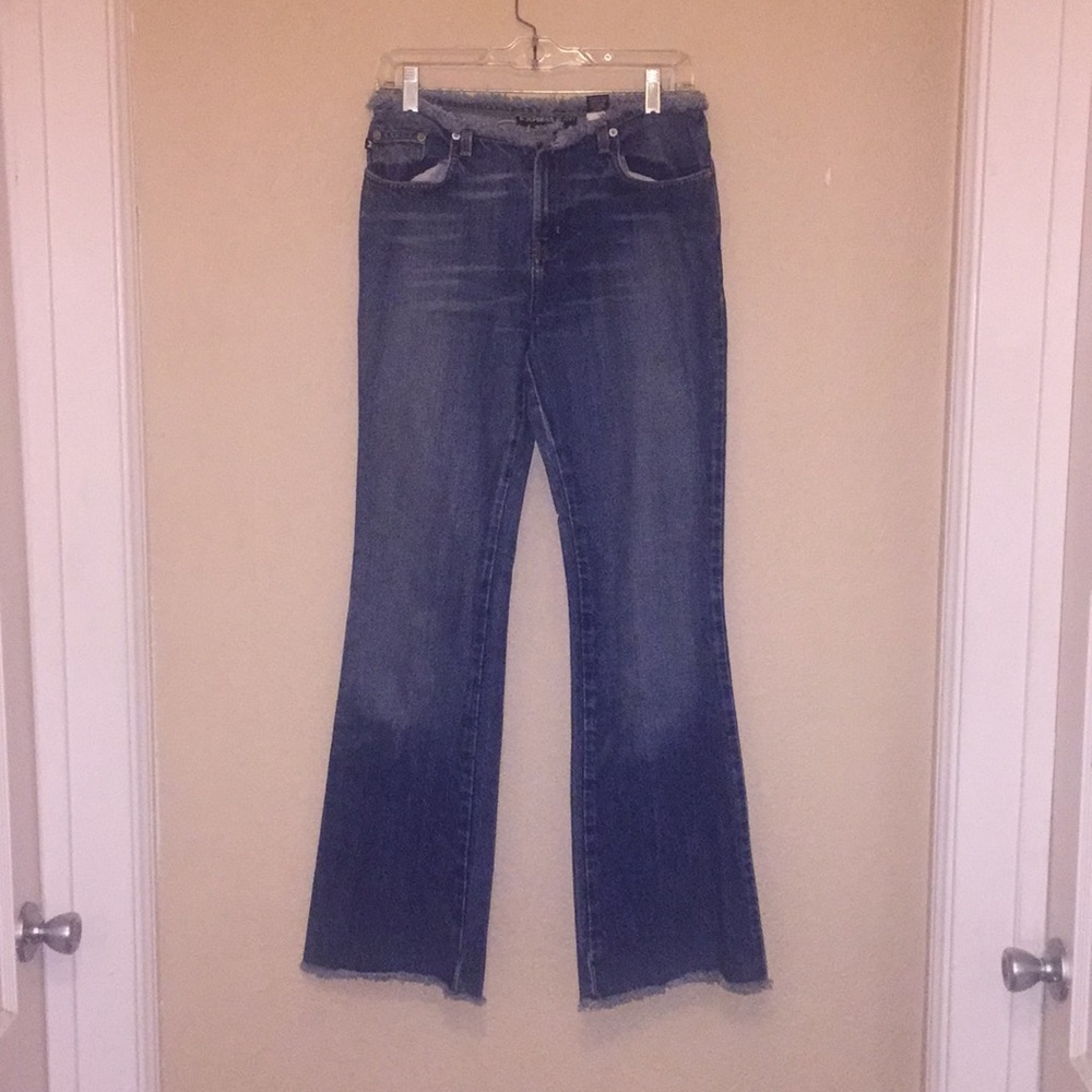 WOMAN's EXPRESS BLUE JEANS FLARE SIZE 3/4 R